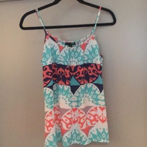 Aqua multicolored summer top